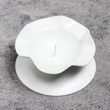 Summary Metal for 1 candle "Link H", 3.5x7.3 cm, white-2