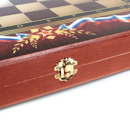 Board game 3 in 1 "Patriot": chess, checkers, backgammon, wooden, large, 50 x 50 cm-5