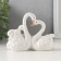 Souvenir Ceramics "Swans in flowers" White, with rhinestones, 10x13.4x4.2 cm