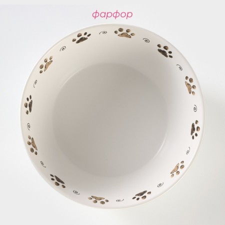 Porcelain salad-bearing “Aristocrats cats”, 1 l, d = 18 cm, white color-1