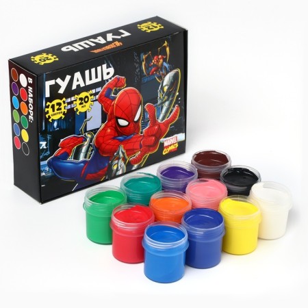 Gouache 12 flowers of 20 ml, spider-man-1
