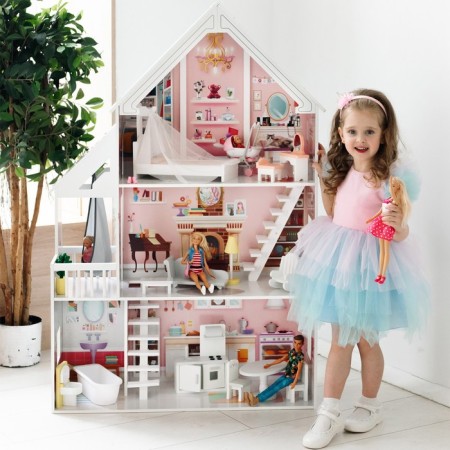 Duke Paramo Doll Wooden "Staisi Avenue", three -story, with furniture-1