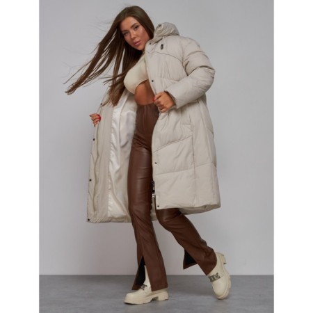 Coat insulated winter female, size 44, color light gray-16