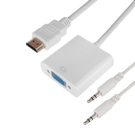 Adapter Rexant, HDMI - VGA, + cord 2xjack 3.5, white-4