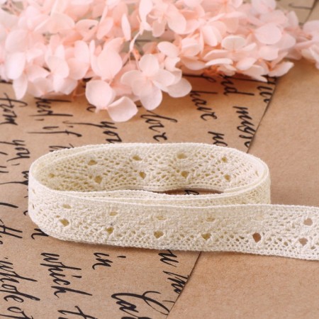 Knitted lace, 15 mm × 10 ± 1 m, beige color-2