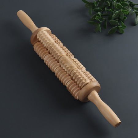 Massage for the back of "corn", d = 6.5 × 42 cm, wooden-1