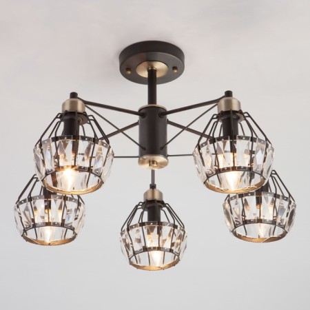 Lord 5x60W E14 chandelier, black 61x61x36 cm