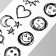 Tattoo on the body black "emoticons and symbols" 10.5x6 cm