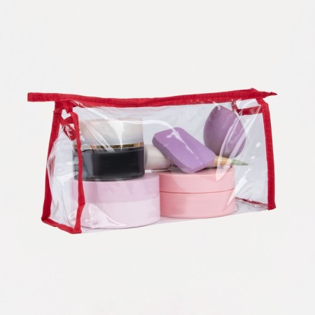 Lightning cosmetic bag, red/transparent color-3