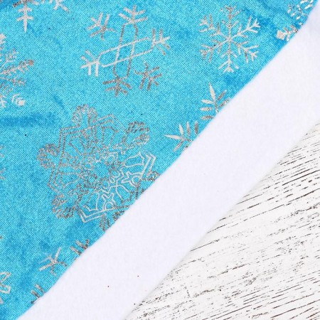 New Year's cap "Brilliant snowflakes" 28x40 cm, silver-blue-1