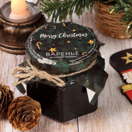 Merry Christmas jam from mountain blueberries, 100 ml-3