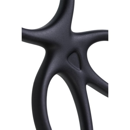 Triple Ring on the A-Toys Kraken penis, silicone, black color, 10 cm-7