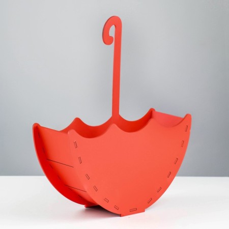 Kashpo wooden "umbrella" 15x26.6x8.7 cm red-3