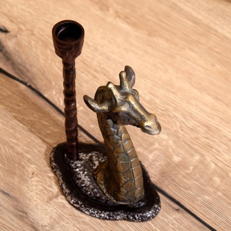 Giraphic candlestick aluminum 14.5x9.5x24 cm-5