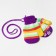 Baby mittens, purple color/stripes, size 14.5x6.7