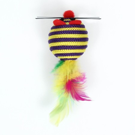 SHIRK-smOak from textiles with feathers, 4.2 cm, purple-1
