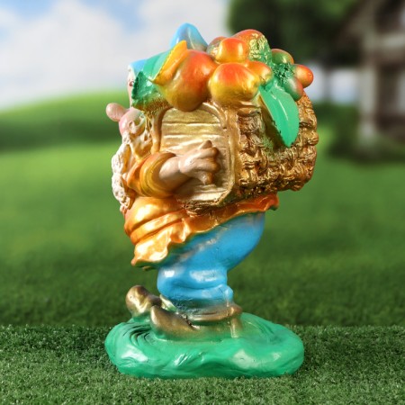 Garden figure "Dwarf with a basket" 28cm-3