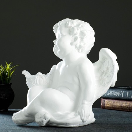Climb "Angel sitting in his hand", 26x21x30cm, white-2