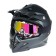 Glass-mask for motorcycle driving, golden chrome glass, white-red-black, OM-10