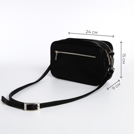 Women's bag over the shoulder Textura, small size, black color-1