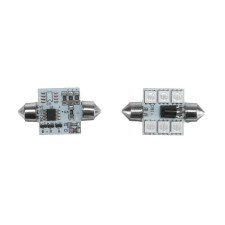 Auto Stuffing LED C5W, 12 V, 6 SMD, 36 mm, multi -glow, remote control, set 2 pcs