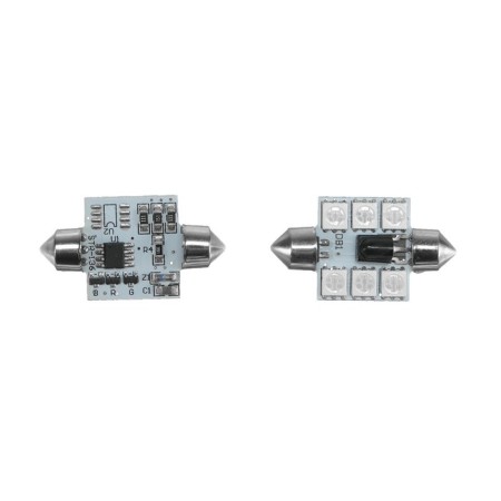 Auto Stuffing LED C5W, 12 V, 6 SMD, 36 mm, multi -glow, remote control, set 2 pcs