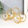 Climber metal, glass for 3 candles "double rings" d-4.5 cm gold 22.5x7.5x11 cm