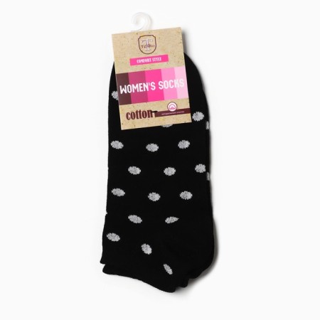 Women's socks shortened "peas", black color, rr 23-25-2