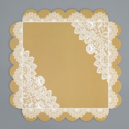 Cookie box, confectionery packaging with PVC lid, lace, 21 x 21 x 3 cm-4