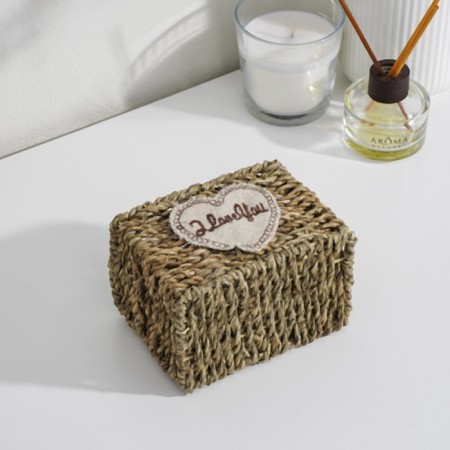 Kashpo wicker share "I love you", 13 × 8 × 8 cm, brown color-3