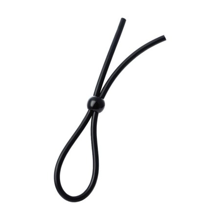 Lasso for Penis Toyfa A-Toys, with one bead, silicone, black color, 19.5 cm-1