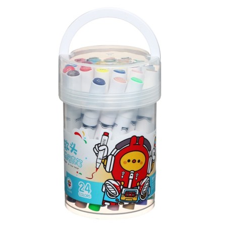 A set of markers, 24 colors, a cystic tip, in a plastic box-4
