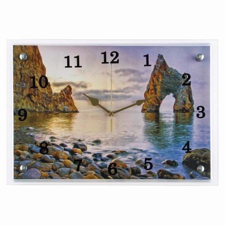 Carty clock is wall-mounted, series: sea, "Rockure-Vorota by the seashore", discrete move, 25 x 35 cm-6