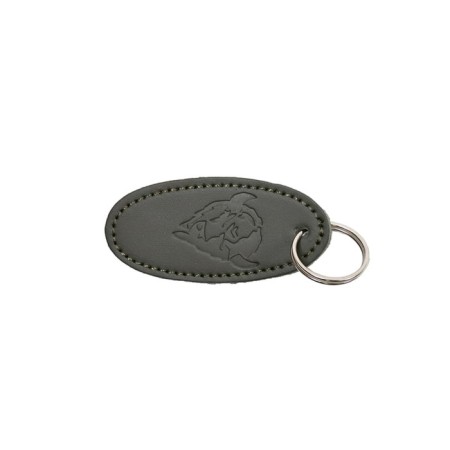 Key keychain, genuine leather, 36x77x3 cm, olive