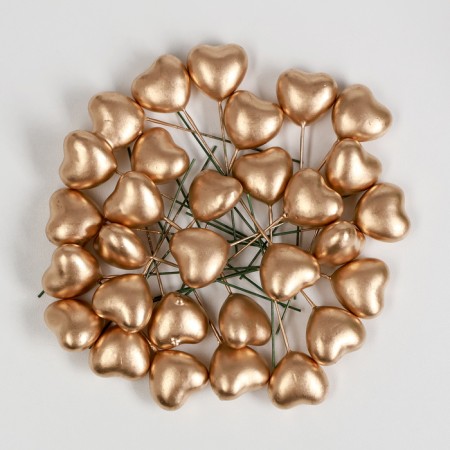 STETER "Heart" golden, 3x1.5x2cm / set 30pcs-3