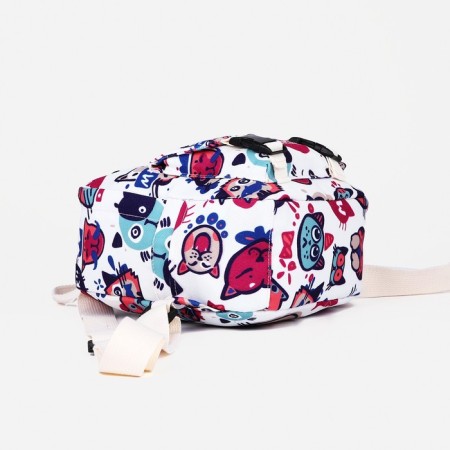 Baby backpack on lightning, 3 outer pockets, pink/white color-6