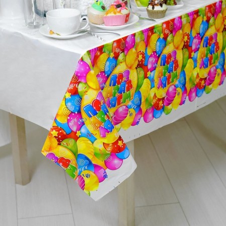 The single tablecloth "Congratulations", balls, 137x180 cm, universal-5