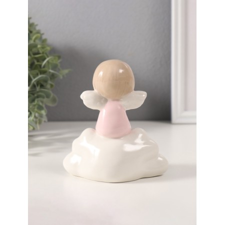 Souvenir Ceramics Light "Angel soap in pink on a cloud" 5.5x12x11 cm-3
