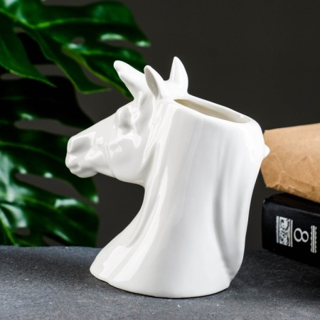 Kashpo - Vase "Unicorn" 13x5x13cm, white-3