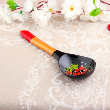 Spoon "Chernushka", salad, 6 × 21, Khokhloma-8