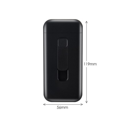 Portesigan Imir lighter "Seer", spiral, USB, 11.5 x 5.4 cm, black