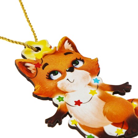 New Year's wooden pendant "New Year! Fox "-6