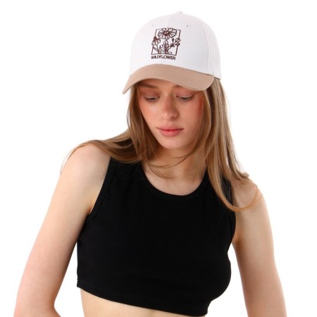 Women's cap Wildflower, white color, rr 56-8