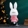 New Year's piggy bank "Hare Skier" Bely, 27cm