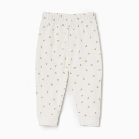 Pants for children, beige color/hearts, height 68 cm