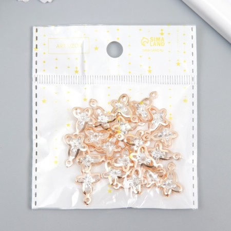 Decor for creativity Metal "Butterfly" gold, crystal 0.5x1.3x1.7 cm-2