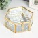 Casket Glass with a metal frame "Hexagonant with a sheet. Quadro" 17x14.8x6.5 cm