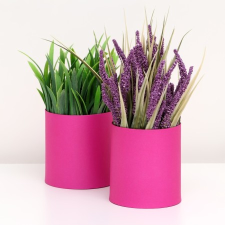 Set of round boxes 2B1, "fuchsia", without a cover, 10 x 10 x 10.5 cm