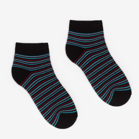 Women's terry socks shortened, black color, size 23-25-1