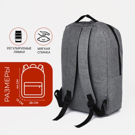 Youth backpack from lightning textiles, 2 pockets, gray color-1